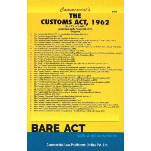Commercial's The Customs Act, 1962 Bare Act 2023